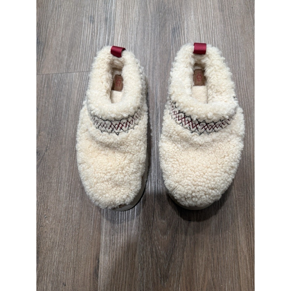UGG WOMEN‎ TAZZ UGG BRAID NATURAL SUEDE PLATFORM SHOES US 9